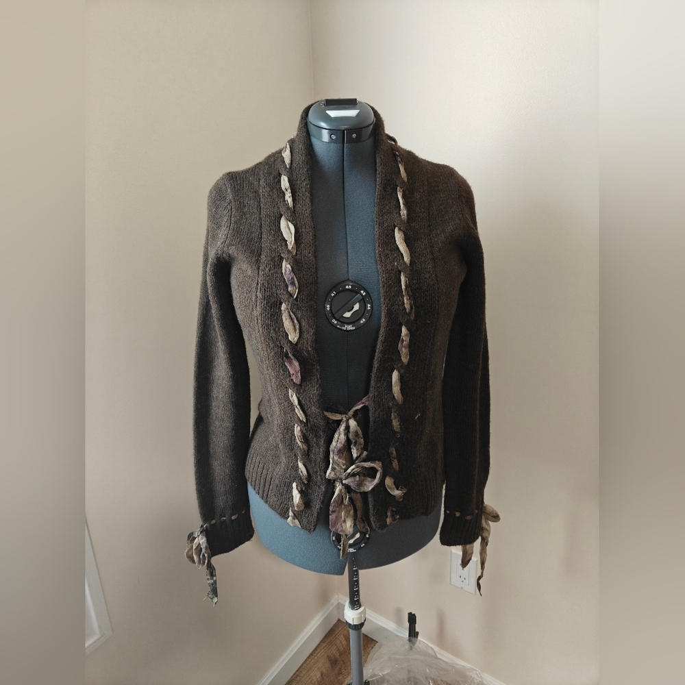 Buffalo David Bitton Brown Ribbon Sweater Size Large